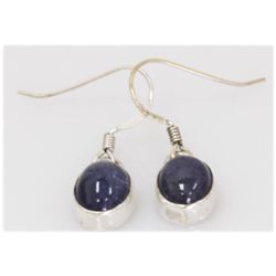 NATURAL 13.94 CTW TANZANITE OVAL EARRING .925 STERLING
