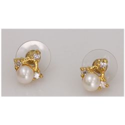 NATURAL 15.07 CTW PEARL EARRING .925 STERLING SILVER WI