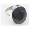 Image 1 : NATURAL 23.26 CTW SAPPHIRE RING .925 STERLING SILVER