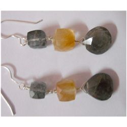 Natural 33.95ct Semi Precious Earring .925 Sterling