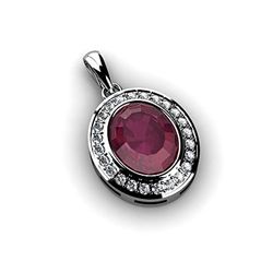 Genuine 3.51 ctw Ruby Necklace 14Kt White Gold