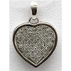 Genuine 0.16 ctw Diamond Pave Heart Pendant 10k