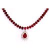 Image 3 : Genuine Vintage Design  91.49 Ctw Ruby Necklace 14k