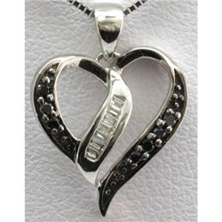 Genuine 0.10 ctw Diamond Heart Pendant 10k W Gold
