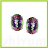 Image 1 : Genuine 3.20 ctw Mystic Topaz Oval Cut Earring Studs 14