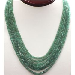 Emerald round 6 rows 240.10 ctw Necklace