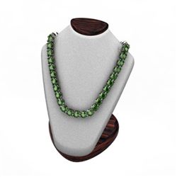 Green Tourmaline 17.28 ctw Round Necklace 14kt W/Y Gold
