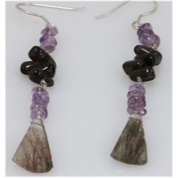 NATURAL 22.00 CTW AMETHYST, SMOKEY TOPAZ, SEMIPRECIOUS