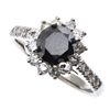 Image 1 : Genuine Black Diamond 1.62 ctw & Diamond Ring 14K