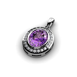 Genuine 2.76 ctw Amethyst Necklace 14Kt White Gold