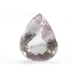 Natural Amethyst Checkered Pear Cut 25x30mm 64.55ctw