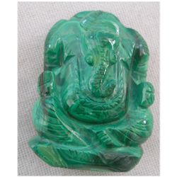 Natural 210 Grams Melachite Lord Ganesh Figure