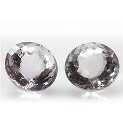 Natural Amethyst Checkered Round Cut 25mm 2pc 114.23ctw