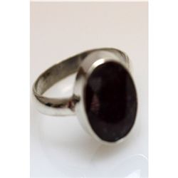 Natural 20.38 ctw Hazonight Garnet Oval Ring .925 Sterl
