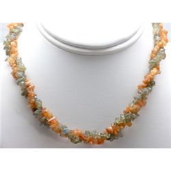 Mix Semi Precious Stone Double Rows Necklace with clasp