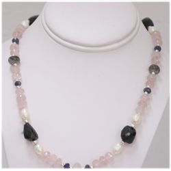NATURAL 252.00 CTW MIXED SEMI-PRECIOUS STONES NECKLACE