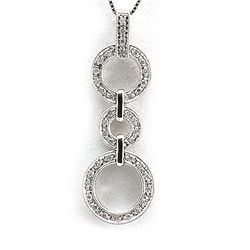 Genuine 0.18 ctw Diamond 3 Circles Necklace 14k