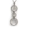 Image 1 : Genuine 0.18 ctw Diamond 3 Circles Necklace 14k