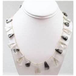135.35 ctw Natural Smoke Quartz & Rulite Bead Necklace