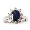 Image 1 : Genuine Blue Sapphire 2.4 ctw  Diamond Ring 10k