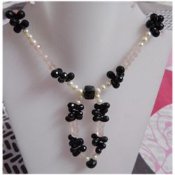 Natural 210.60ct Pearl/Semi Precious Necklace .925 Ster