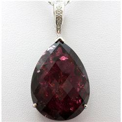 Genuine 64.76 ctw Ruby Light Diamond Necklace 14k