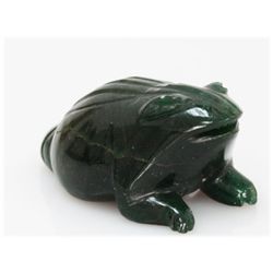 NATURAL 300.06 CTW MALACHITE BIG FROG FIGURE