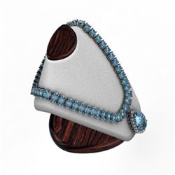 Topaz 64.24 ctw & Diamond Necklace 14kt W/Y 29G