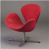 Image 1 : ARNE JACOBSEN Swan chair upholstered in hot p