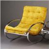 Image 1 : Chrome rocking lounge chair covered in yellow