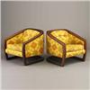 Pair of Art Deco club chairs upholstered in w