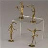 Four HAGENAUER brass figurines: a harlequin,