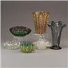 Six MURANO glass fluted vessels including thr
