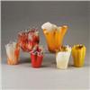 Image 1 : Six ruffled-rim MURANO glass vessels, includi