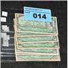 Image 1 : Lot of 8 Canadian $1 bank notes