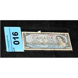 One canadian $5 bank note