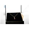 Image 1 : 14k gold ruby and diamond necklace