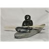 Image 1 : Inuit stone carving, signed (Eskimo hunter)