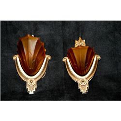 Pair of early 1900s Electric lighted wall sconces