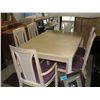 Image 1 : Bleached oak dining table with 2 leafs and 6