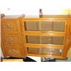 Image 1 : Matching oak lighted buffet and hutch