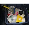 Image 1 : Rubbermaid container of assorted painters tape,