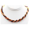 Image 1 : Mix Semi Precious Stone Double Twisted Design Necklace
