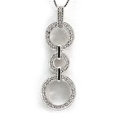 Genuine 0.18 ctw Diamond 3 Circles Necklace 14k