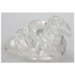 NATURAL 54.68 CTW CUT CRISTAL SMALL DUCK FIGURE