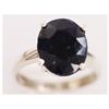 Image 1 : NATURAL 20.10 CTW SAPPHIRE OVAL RING .925 STERLING SILV