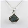 Image 1 : 28.5ctw Rainbow Labradorite Silver Pendant