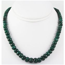 316.60ctw Natural Emerald Rondelles Necklace