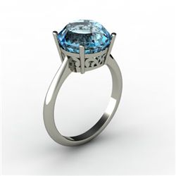 Aqua Marine 3.50 ctw Ring 14kt White Gold