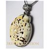 Image 2 : Natural 201.87ctw Mother Of PearlSea Shell Silver Neckl